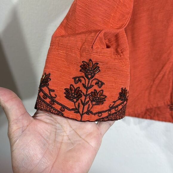 (A5) SILKLAND 3/4 sleeve beaded shantung silk evening jacket size M - Picture 11 of 16